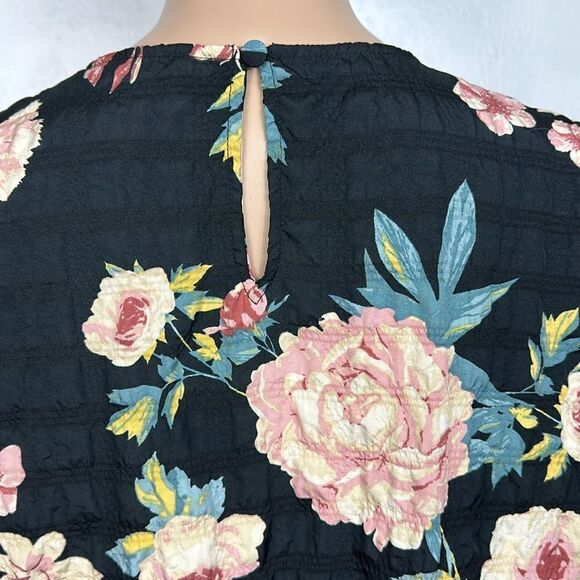 ZARA Sharon Floral Print 3/4 Sleeve Babydoll Mini Dress Size XL - Picture 5 of 10